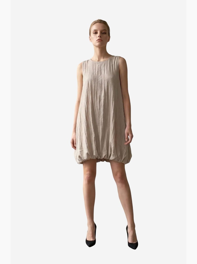 Mini-robe ample en lyocell texturé my fashion Sable - Kiabi