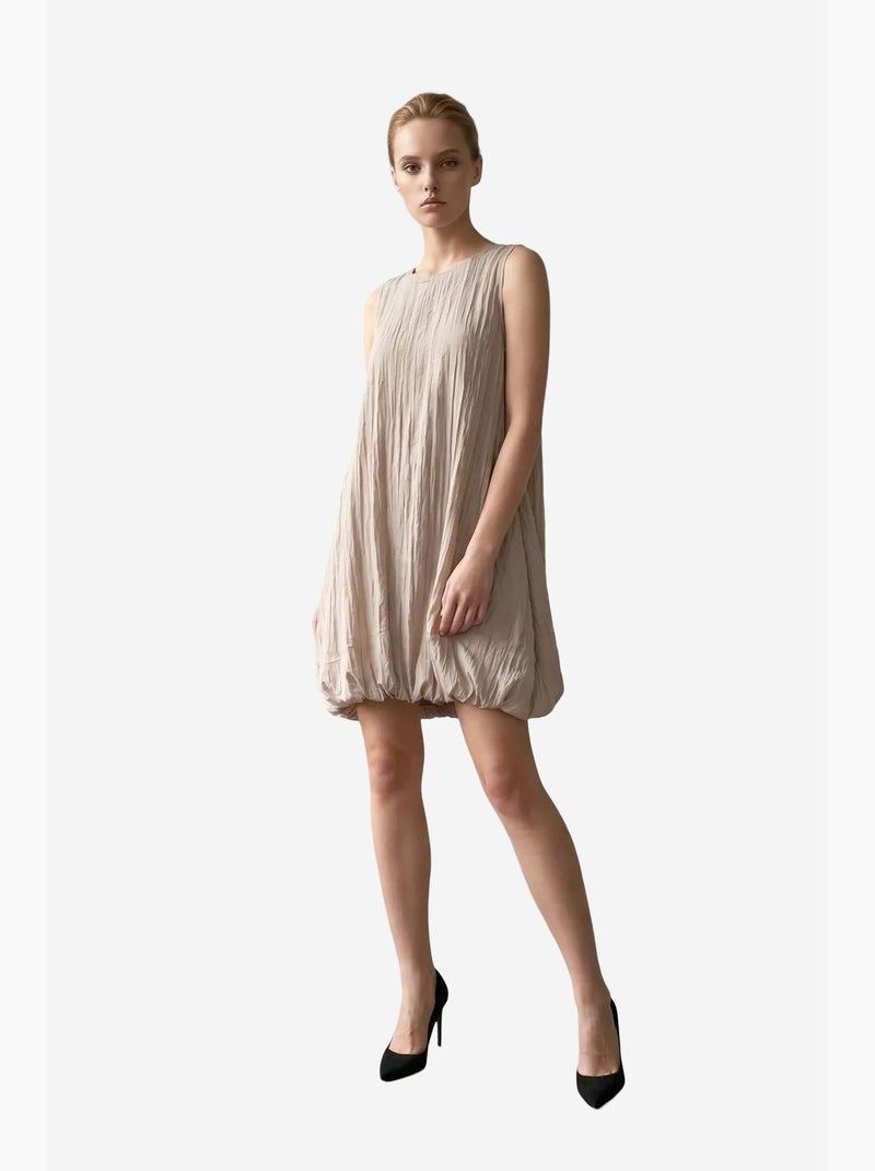 Mini-robe ample en lyocell texturé my fashion Sable - Kiabi