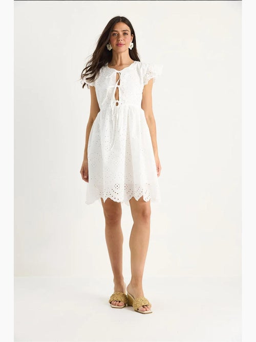 Mini-robe avec nœud et doublure à œillets lucci - Kiabi Mini-robe avec nœud et doublure à œillets lucci - Kiabi