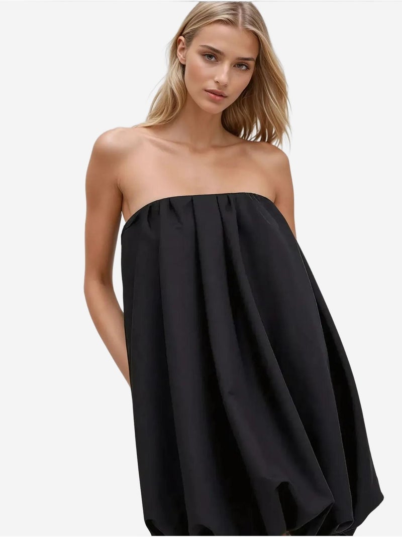 Mini-robe ballon sans bretelles hiccup Noir - Kiabi