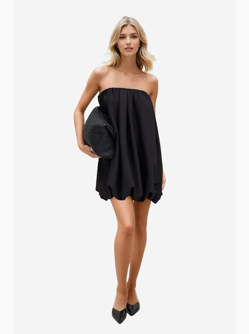 Mini-robe ballon sans bretelles hiccup Noir - Kiabi
