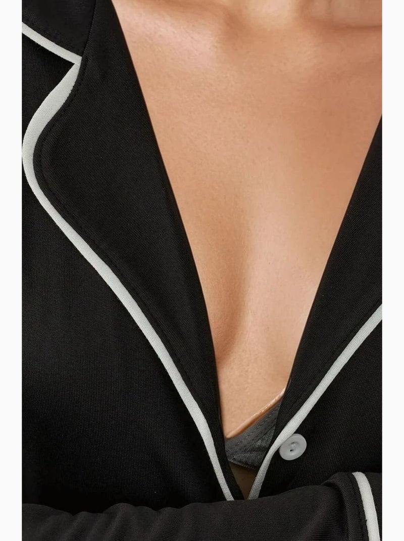 Mini-robe décontractée à col chemise hiccup Noir - Kiabi