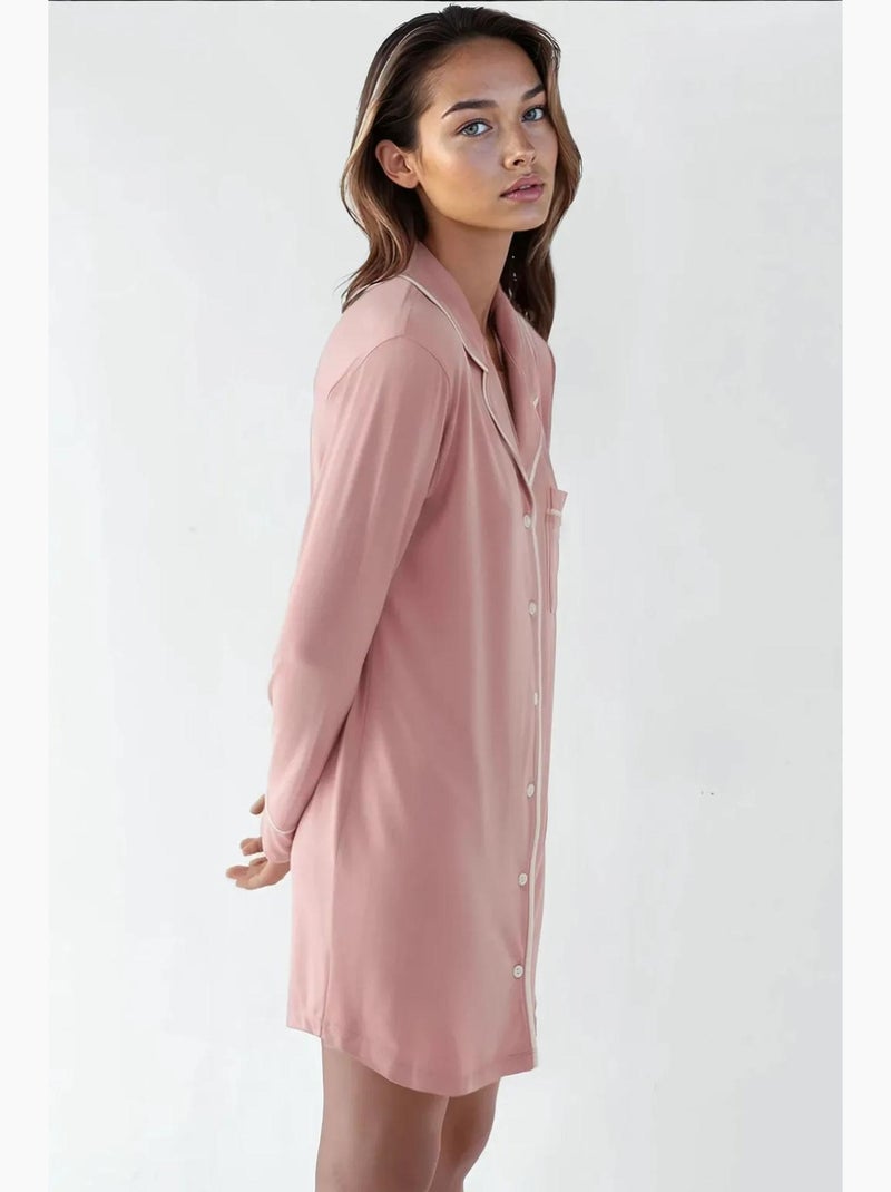Mini-robe décontractée à col chemise hiccup Rose pâle - Kiabi