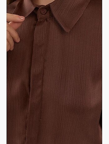 Mini-robe drapée à volants et col chemise hiccup