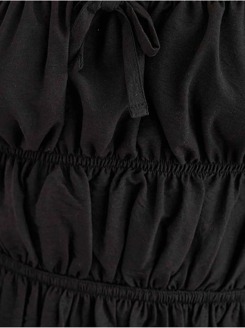 Mini-robe en coton avec détails noués - Kiabi Mini-robe en coton avec détails noués - Kiabi