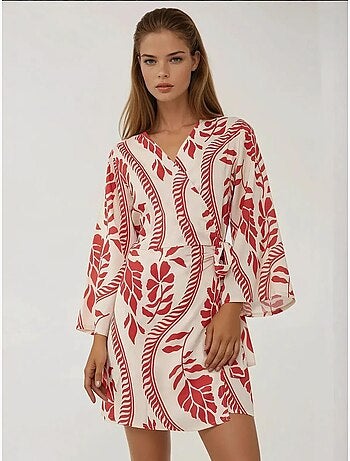 Mini-robe fleurie à col en v hiccup