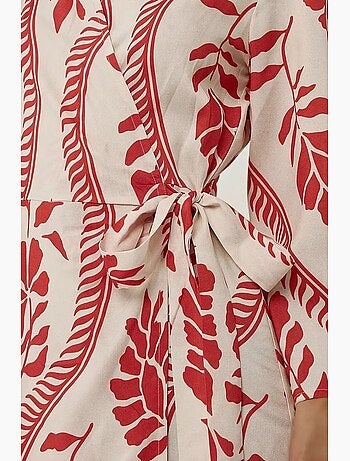 Mini-robe fleurie à col en v hiccup