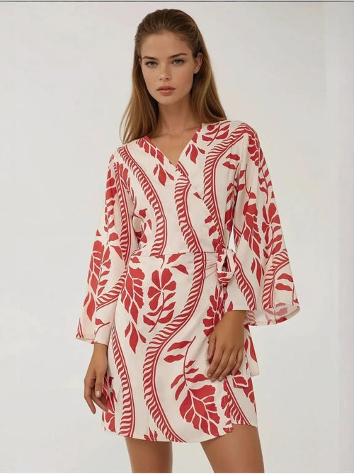 Mini-robe fleurie à col en v hiccup - Kiabi Mini-robe fleurie à col en v hiccup - Kiabi