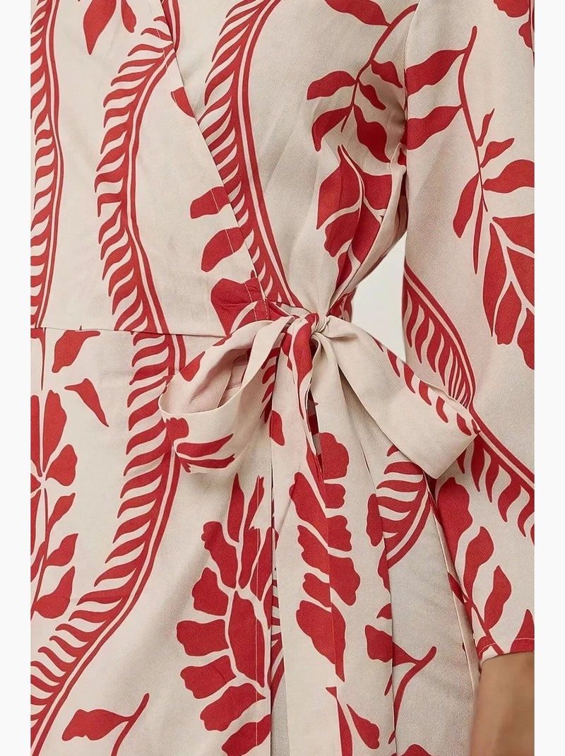 Mini-robe fleurie à col en v hiccup Multicolore - Kiabi