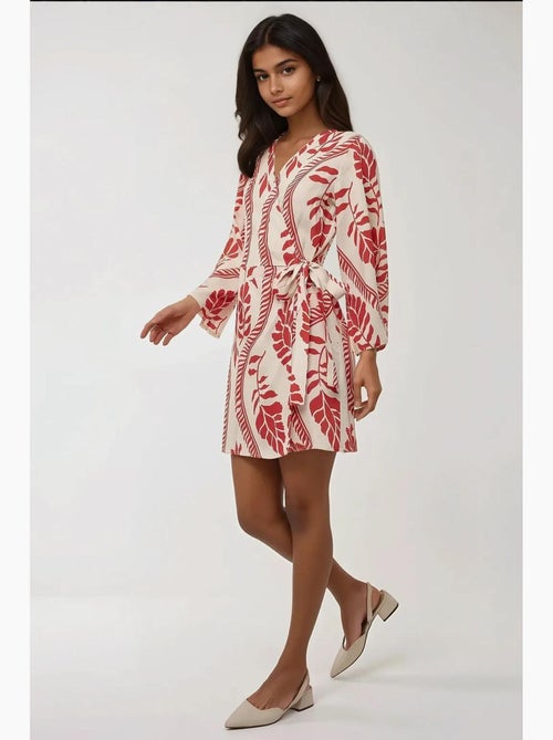 Mini-robe fleurie à col en v hiccup - Kiabi Mini-robe fleurie à col en v hiccup - Kiabi