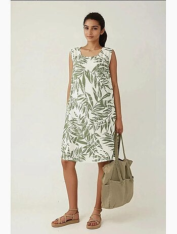 Mini-robe florale sans manches coupe a hiccup