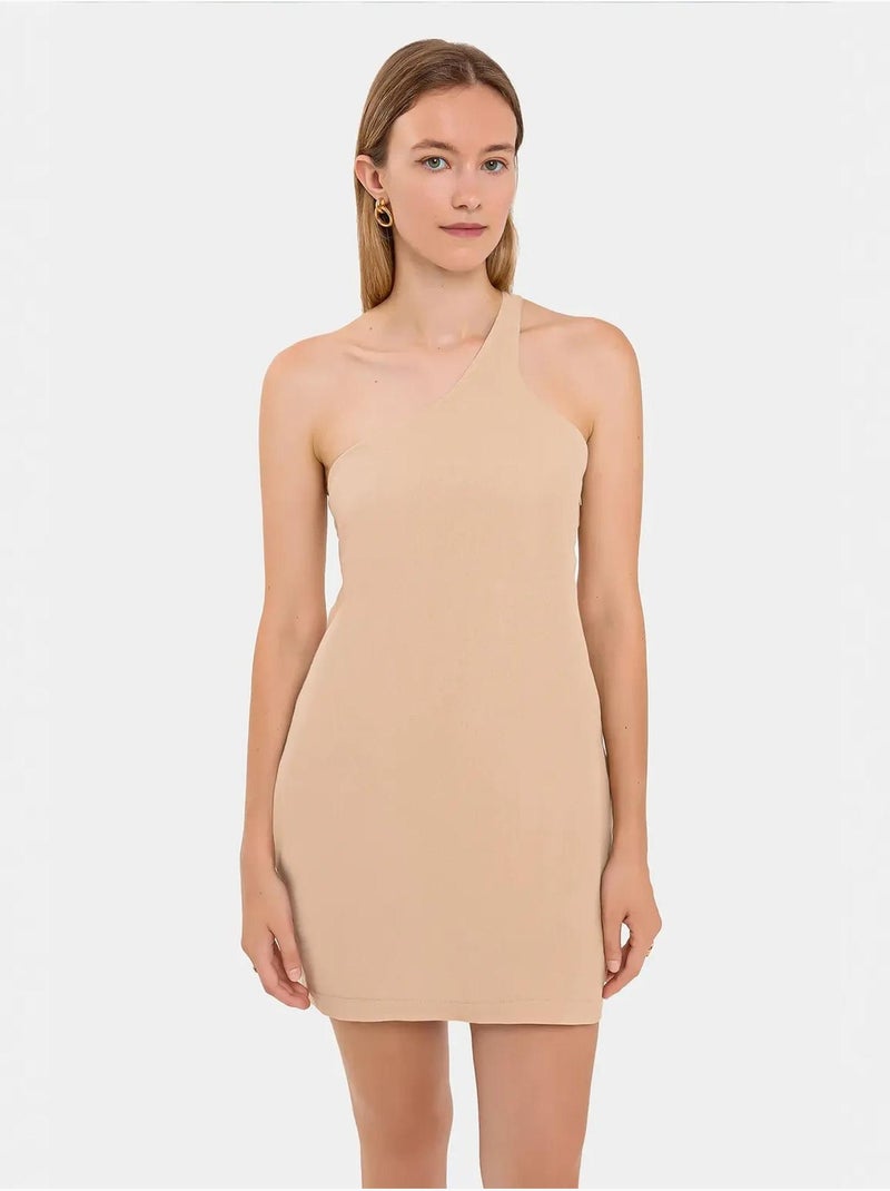 Mini-robe moulante à une épaule hiccup Beige naturel - Kiabi