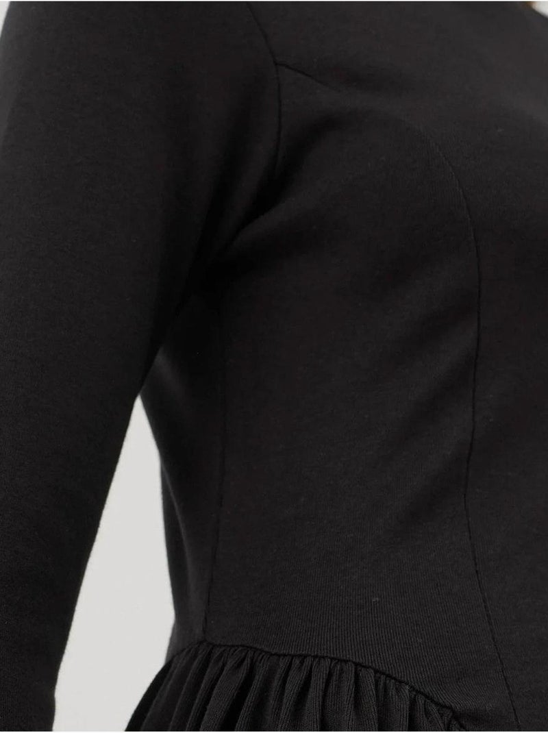 Mini-robe texturée à col bateau hiccup Noir - Kiabi