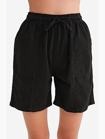 Mini-short taille haute en coton avec cordon de serrage mixray