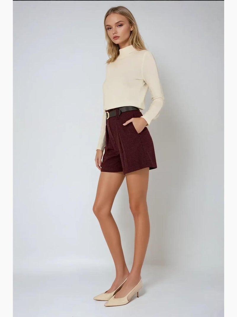 Mini short taille haute hiccup Rouge - Kiabi