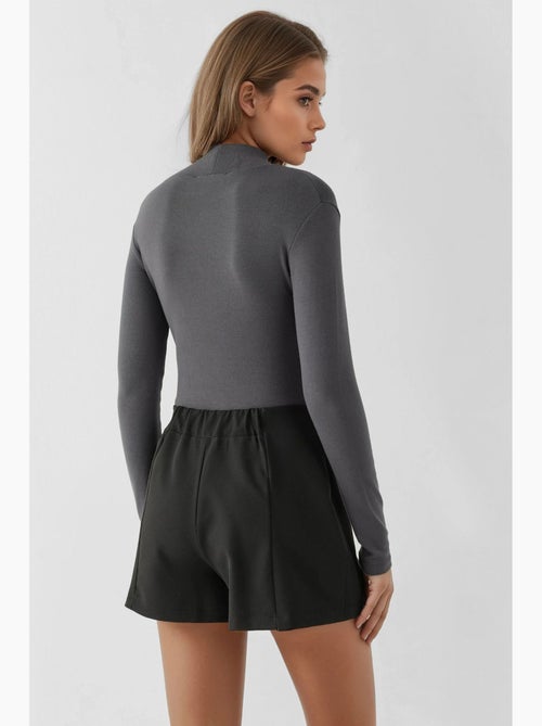 Mini-skorts met hoge taille en dubbele splitten hiccup - Kiabi