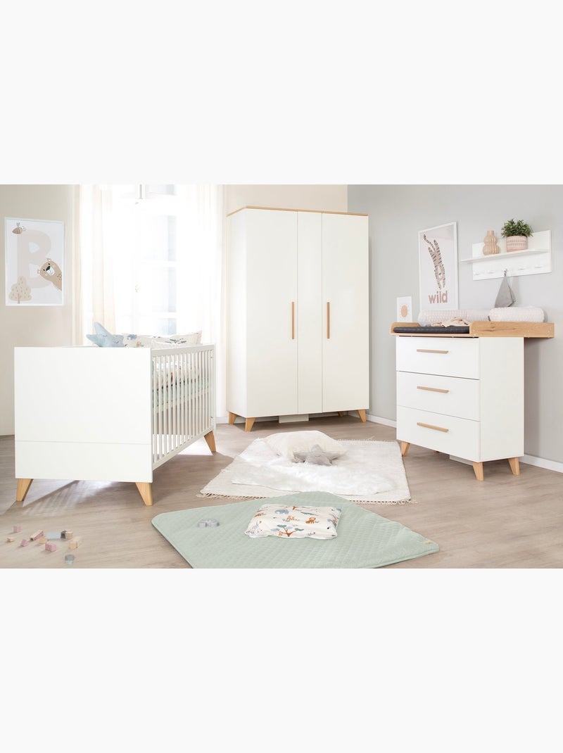 Minimalistisch combi-babybed 70 x 140 cm 'leon' roba Wit - Kiabi
