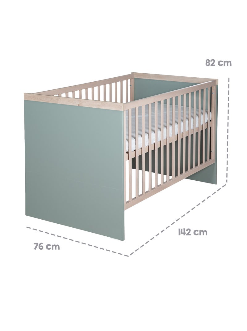 Minimalistisch combi-babybed 70 x 140 cm 'selva' roba Groen/Roze - Kiabi