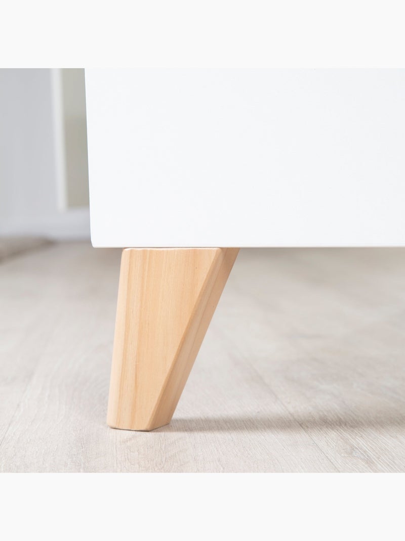 Minimalistische kinderkast met 2,5 deuren, opbergruimte en kledingroede 'Leon' ROBA Wit - Kiabi