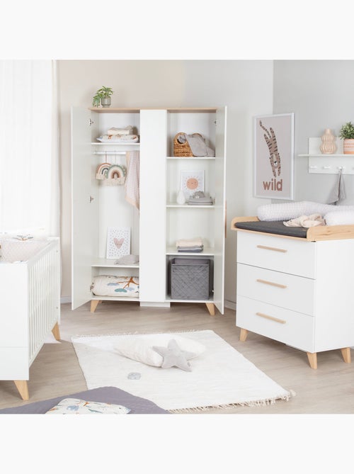 Minimalistische kinderkast met 2,5 deuren, opbergruimte en kledingroede 'Leon' ROBA - Kiabi