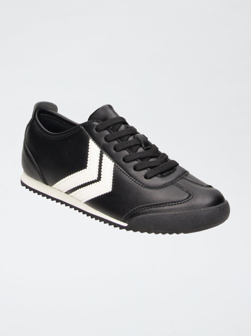 Minimalistische sneakers van imitatieleer Zwart - Kiabi