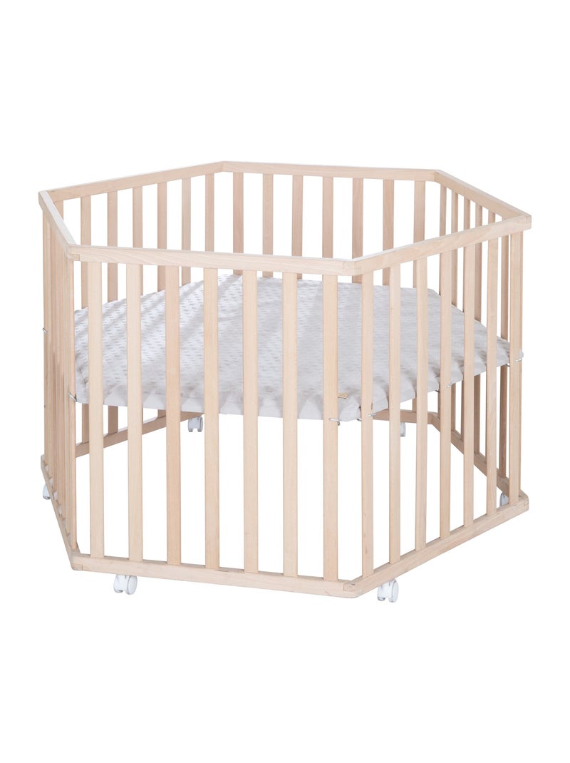 Minimalistische zeshoekige babybox van massief hout 'Lil Planet' ROBA Beige - Kiabi