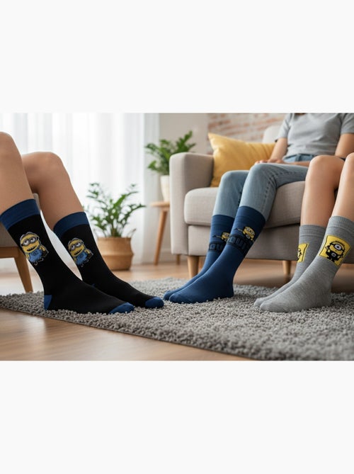 Minions - chaussettes homme licence pack de 3 - Kiabi Minions - chaussettes homme licence pack de 3 - Kiabi