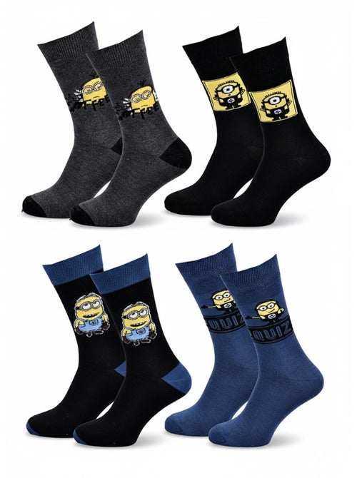 Minions - chaussettes homme licence pack de 4 - Kiabi Minions - chaussettes homme licence pack de 4 - Kiabi