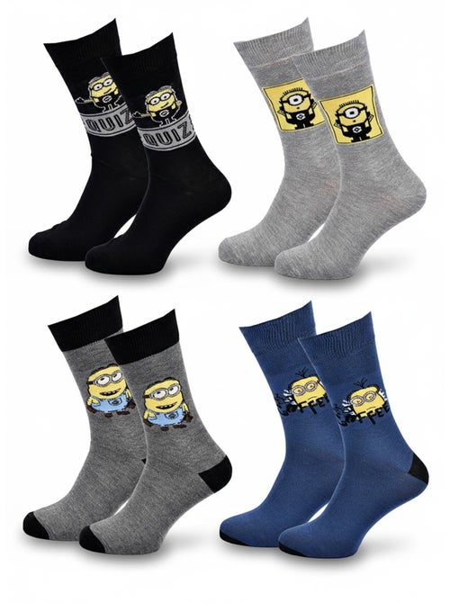 Minions - chaussettes homme licence pack de 4 - Kiabi Minions - chaussettes homme licence pack de 4 - Kiabi