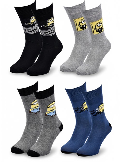 Minions - chaussettes homme licence pack de 4 - Kiabi Minions - chaussettes homme licence pack de 4 - Kiabi