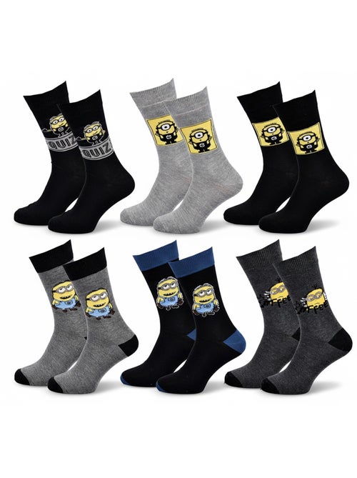 Minions - chaussettes homme licence pack de 6 mix surprise - Kiabi Minions - chaussettes homme licence pack de 6 mix surprise - Kiabi
