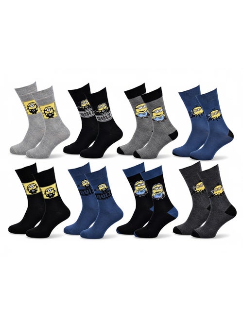 Minions - chaussettes homme licence pack de 8 - Kiabi Minions - chaussettes homme licence pack de 8 - Kiabi