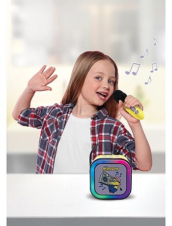 Minions draagbare karaoke luidspreker met één draadloze microfoon