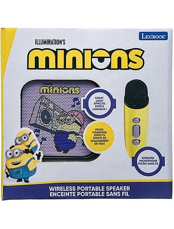 Minions draagbare karaoke luidspreker met één draadloze microfoon