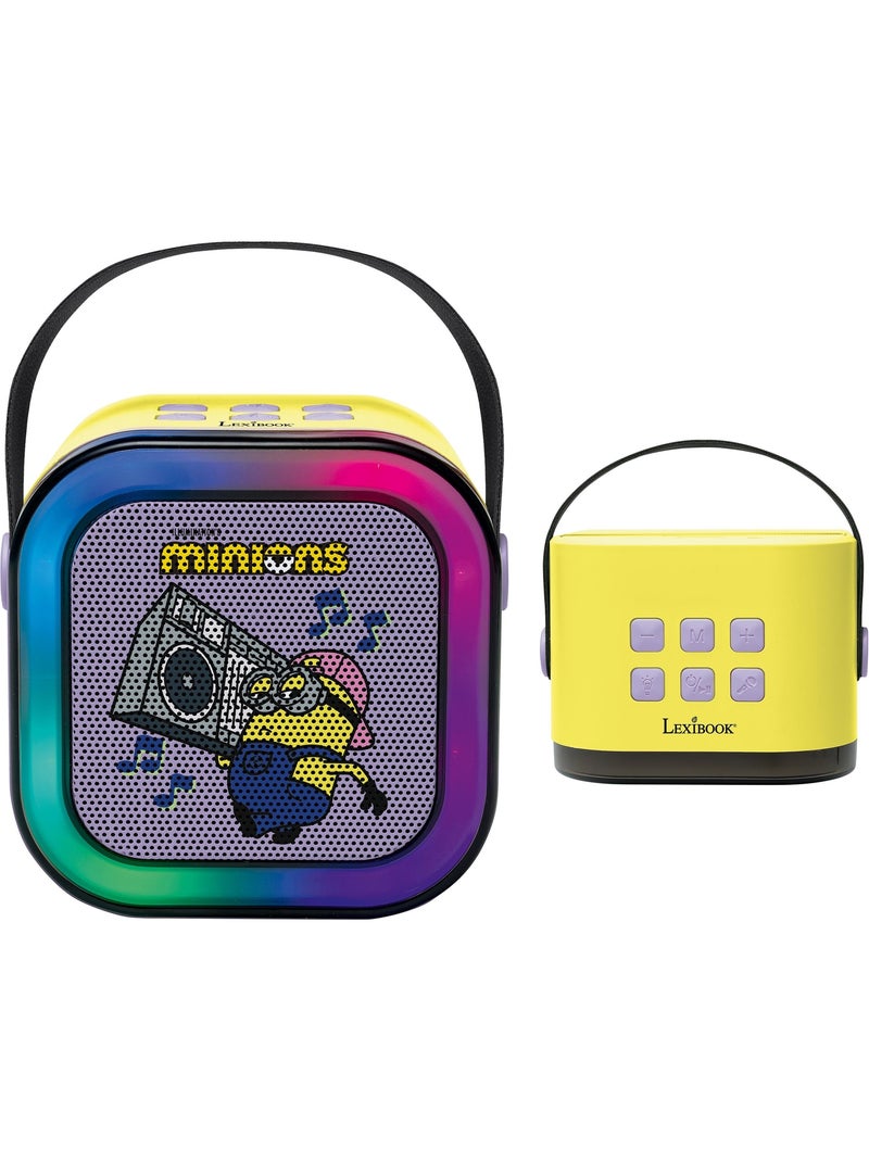 Minions draagbare karaoke luidspreker met één draadloze microfoon Geel - Kiabi