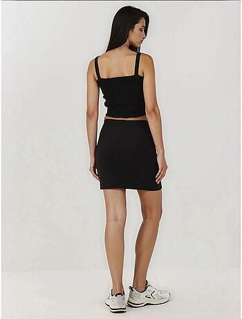 Minirok met elastische tailleband en split hiccup