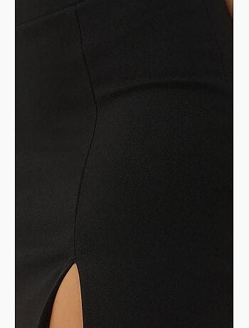 Minirok met elastische tailleband en split hiccup