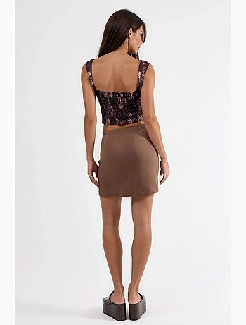Minirok met hoge taille en split hiccup