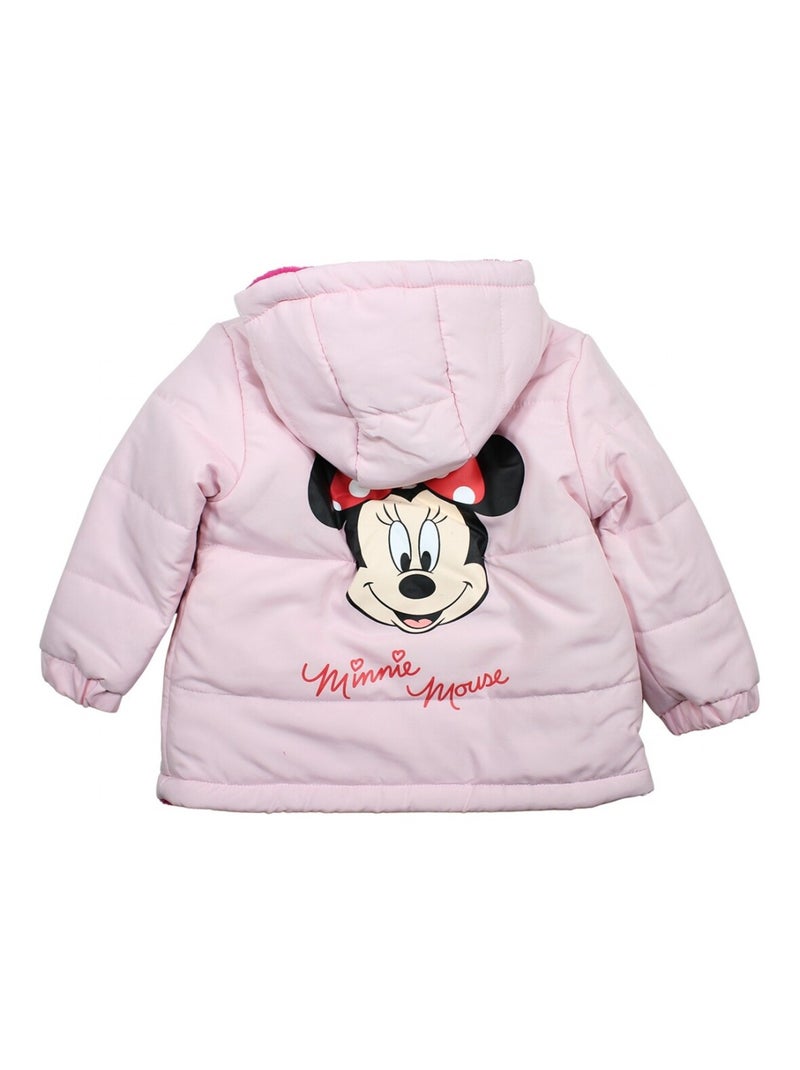 Minnie - Gewatteerde jas meisje met patroon Roze - Kiabi