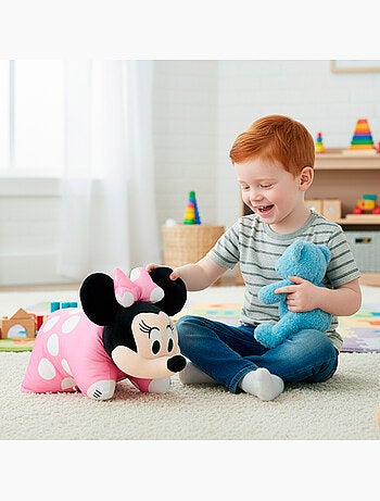 Minnie coussin 2 en 1 en peluche douce et veloutée