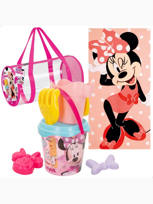 Minnie ensemble seau de plage avec accessoires serviette et sac - Kiabi