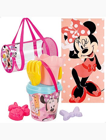 Minnie mouse strandemmerset met handdoek en tas
