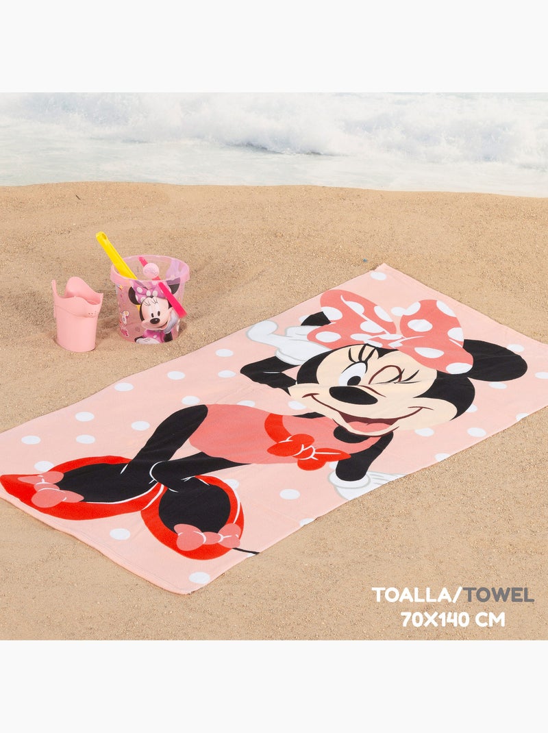 Minnie mouse strandemmerset met handdoek en tas N.v.t. - Kiabi