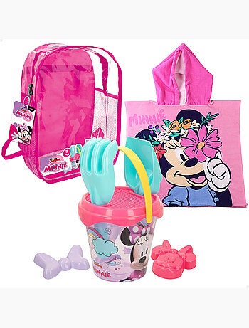 Minnie mouse strandemmerset met rugzak en poncho-accessoires