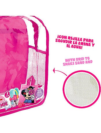 Minnie seau de plage avec accessoires sac à dos et poncho