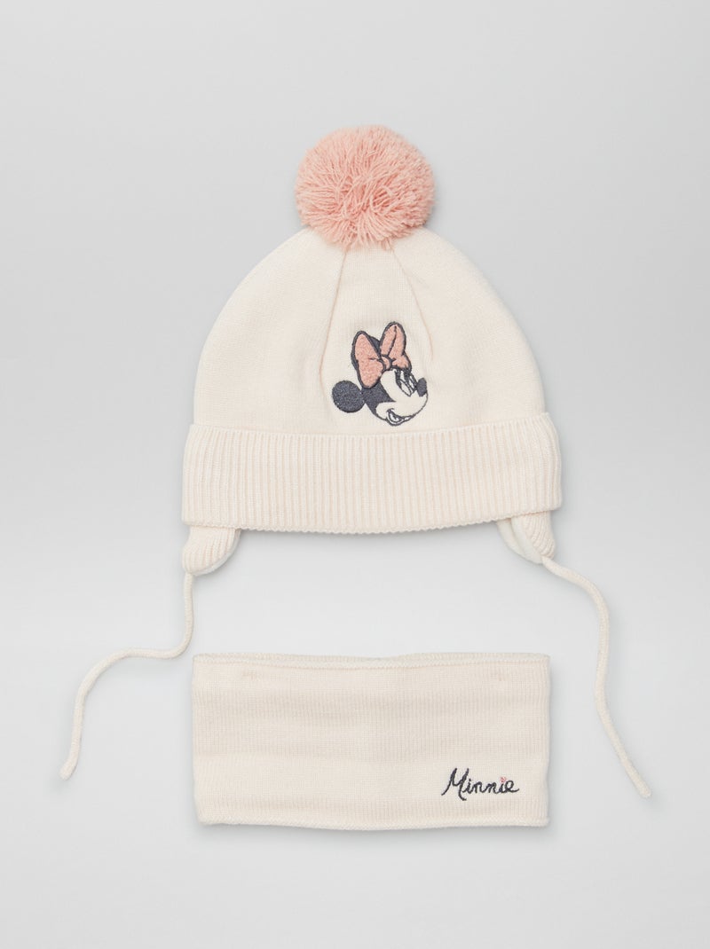 Minnie-setje met muts + colsjaal met fleecevoering ROSE - Kiabi