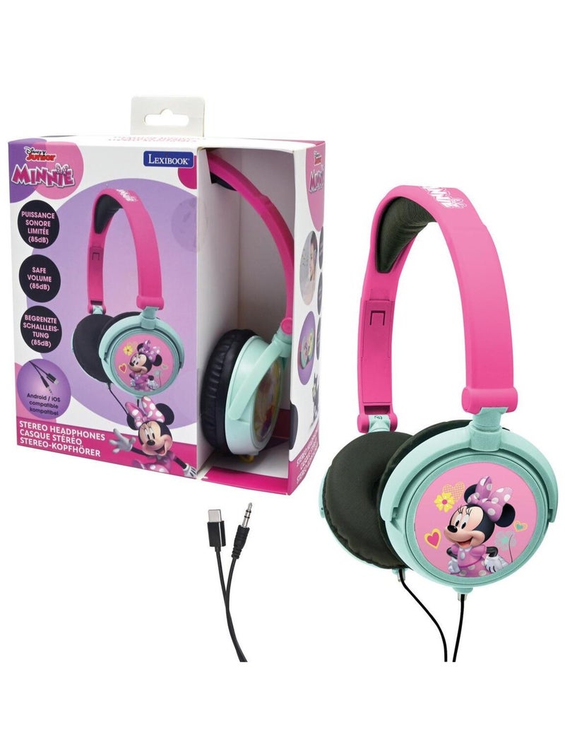 Minnie stereo bedrade opvouwbare koptelefoon met veilige volumebeperking Roze - Kiabi