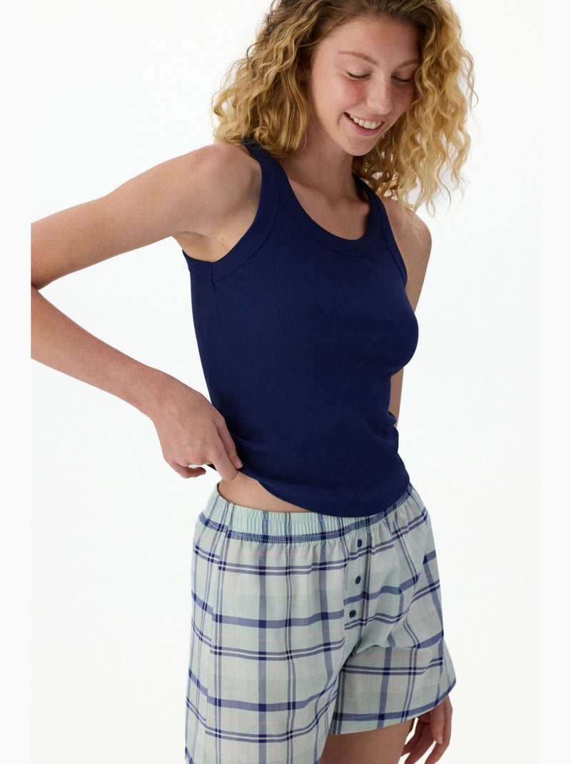 Mira geruite short pyjamaset penti Gebroken wit - Kiabi