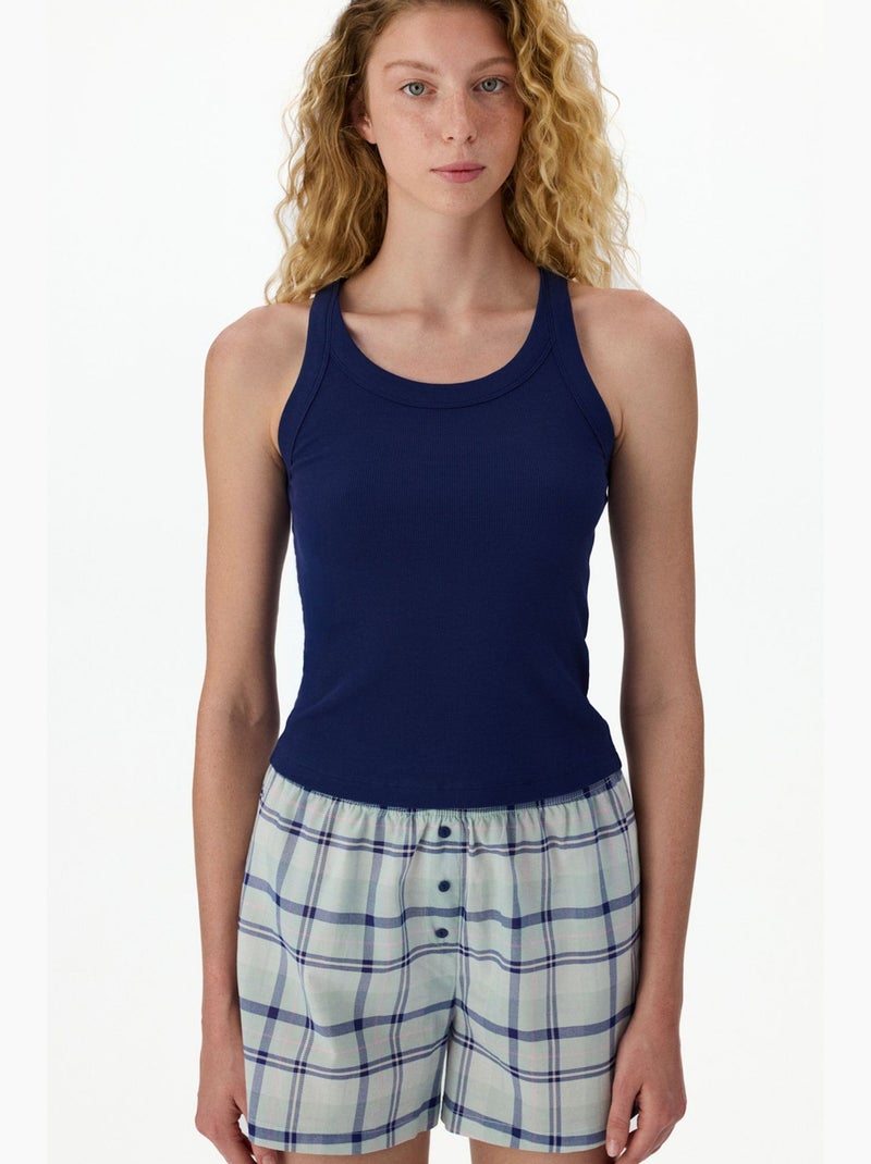 Mira geruite short pyjamaset penti Gebroken wit - Kiabi