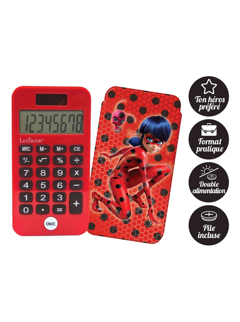 Miraculous 8 digits pocket rekenmachine met bescherming hoes Rood - Kiabi